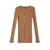 Ropa para Mujer al por Mayor Cárdigan de Punto con Botones y Cuello en V Estilo Europeo y Americano 2026 Nueva Moda Elegante