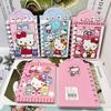 Novo KT Hello Kitty Página para Colorir Bronzeada Bloco Espiral Caderno Estudante Classificado Diário Manual