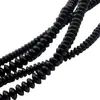 Cuentas de ábaco de ágata negro imitación color sólido negro espaciador de platillo volante cuentas de vidrio transparente ámbar accesorios para abalorios DIY