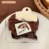 Goma para el pelo plisada estilo retro perezoso color café con lunares, tipo intestino grueso grande, accesorio de pelo versátil coreano para coletas y moños