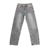 Estoque de fábrica: calças estilosas de jeans com aspecto desgastado para homens, calças compridas retas largas estilo retro americano, cool estilo de rua