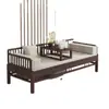 Cama Luohan de Madera Maciza China Cama Sofá Deslizante Sala de Estar Apartamento Pequeño Muebles Zen Cama y Sofá de Doble Propósito Cama Deslizante