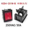Interruptor tipo palanca KCD4-201N-B, alta potencia 30A, rojo con luz indicadora, 4 pines, contactos plateados, para máquinas de soldadura eléctrica
