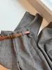 Pantalones de Lana Grises de Alta Gama de Pierna Ancha para Mujer, Nuevos de Cintura Alta de Moda Casual Largos Tendencia A833