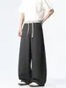 Pantalones Casuales de Cuadros Patchwork Falsos de Dos Piezas con Cordón para Hombre 2026 Nuevo Estilo Urbano Sueltos Versátiles Adelgazantes Rectos de Pierna Ancha