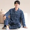 Pijama para Hombre Otoño e Invierno Engrosado Manga Larga Estilo Coreano Acolchado Invierno Algodón de Aire Sándwich Ropa para el Hogar