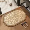 Tapete de Chão de Terra de Diatomáceas Estilo Americano Floral para Banheiro, Entrada de Vaso Sanitário, Tapete Antiderrapante, Tapete Absorvente de Secagem Rápida para Banheiro