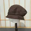 Sombrero Retro Plisado de Ala Corta Estilo Coreano para Mujer, Sombrero de Pescador para Exteriores Otoño/Invierno, Hace que la Cara Parezca Más Pequeña, Versátil Sombrero de Pintor, Sombrero Cuenca con Protección Solar
