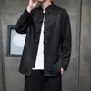 Outono/Inverno 2026 Novo Estilo Chinês Masculino Gola Alta Botão de Sapo Retrô Jaqueta Traje Tang Juventude Solta Casual