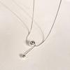 Fan Zhiqiao Joyería Estilo Coreano Plata de Ley 925 Collar Geométrico de Bolas Hueso de Serpiente Simple Chic Collar Popular