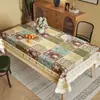 Toalha de Mesa de Luxo Leve de Alta Qualidade Impermeável e à Prova de Óleo Estilo Retro Americano Dopamina Tapete para Mesa de Jantar Estilo Ins Toalha de Mesa para Mesa de Centro