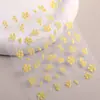 Papel de pegatina para uñas de flor de florete dorado de moda en internet, flor de papel, goma plana, polvo de oro, pegatina de uña de pétalo de dos colores, joyería DH