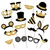 Nuevos accesorios dorados y rosas para boda de 16 piezas, divertidos para selfies, fotografía de boda, juego de recogida para damas de honor