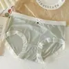Braguitas de Triángulo para Niña de Algodón Puro Sin Costuras, Antibacterianas, Borde de Encaje Simple, Transpirables, Cintura Media, Lazo Dulce