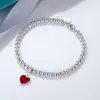 Versão Alta 4m Contas Esmalte Coração Pulseira Feminina Família Ins Design de Nicho Senso Europeu e Americano Transfronteiriço Contas de Buda Contas Redondas Pulseira