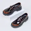 Zapatos de Vestir para Hombre de Talla Grande con Hebilla Metálica y Suela Gruesa, Calzado de Hombre 39-46, Color Gradiente Pulido, Zapatos de Plataforma de Charol para Hombre, Aumentadores de Altura
