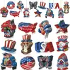 Letreros de Madera Colgantes del Día de la Independencia Transfronterizos, 12 Piezas, Decoraciones de Pared Versátiles con Forma de Bandera, Artesanías de Madera Colgantes para Ambiente Festivo