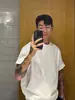 Camiseta Casual Versátil Nueva Top Deportivo Peso Pesado Blanco Algodón Puro Manga Corta Camiseta para Hombre Holgada Casual Manga Corta Top