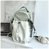 Mochila Escolar Estilo Japonés Tono Gris Fresco Verde Lima Cierre de Cordón Mochila Funcional Mochila para Estudiantes al Aire Libre para Mujeres