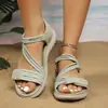 Sandalias deportivas para mujer talla grande 2026, nuevos zapatos casuales para mujer, sandalias de suela gruesa, velcro transfronterizo, ligeras para el verano