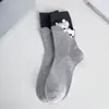 Meias de Gatinho para Mulheres, Meias de Meia Panturrilha de Outono e Inverno, Meias Slouch Fofas de Desenho Animado Estilo Coreano, Meias Quentes Femininas, Meias Zhuji