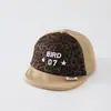Gorra de béisbol estilo coreano para niños con estampado de leopardo y bloques de color BIRD07 Star Baby, protección solar versátil para niños y niñas