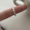 Anillo ovalado brillante de plata esterlina 925 para mujer, estilo coreano simple, estilo INS, moda personalizada, diseño abierto 0263