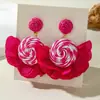 Joyería de Estilo Europeo y Americano, Pendientes de Flor Colorida de Rafia Tejidos a Mano, Pendientes de Estilo Bohemio para Vacaciones