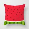 Fronha Fofa Estampada com Frutas de Verão Capa de Almofada para Encosto de Sofá de Sala de Estar de Verão Refrescante Melancia Banana