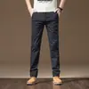 Calças Casuais de Algodão Puro para Outono e Inverno para Homens, Novo Estilo 2026, Calças Sociais Retas Largas de Alta Qualidade, Calças Longas Versáteis de Caimento Slim para Homens