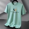 Camiseta Masculina de Verão de Manga Curta Gola Redonda Versátil Solta High-End Tamanho Grande Estampada Manga Curta Camiseta de Base Camiseta Camiseta