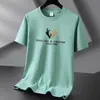 Marca de Tendencia Estilo Americano Transfronteriza Cuello Redondo Versátil Moda Elegante Manga Corta Holgada Transpirable Camisa Base Camiseta de Manga Corta de Tendencia