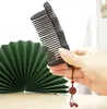Peine de Bambú de Sándalo Morado Peine Chino de Dientes Finos Peine de Madera Antiguo Cabeza de Peine Meridiano Peine para el Hogar Madera Maciza Sin Pintura Al Por Mayor