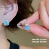 ¡Antiguo! Aretes de Perla en Forma de Calabaza Incrustados con Diamantes Turquesa Azul, Nuevos Aretes Elegantes de Estilo Chino con un Toque de Lujo Ligero y Gama Alta