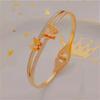 Pulsera de Acero Titanio Dorado Joyería de Mano para Mujer Celebridad de Internet Estilo Coreano Personalidad Simple Sin Decoloración Estilo Frío Pulsera de Moda ins