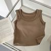 Sujetador sin costuras de una pieza con almohadilla para el pecho, chaleco de cuello cuadrado, tirantes pequeños interiores para mujer, hermosa camiseta con base en la espalda, prenda exterior superior nueva