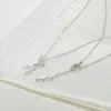 Colar de Laço de Pérola para Meninas Estilo Ins Hip Hop Design de Nicho 2023 Nova Moda Corrente Clavícula de Luxo Leve Pingente