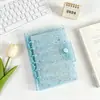 Álbum de Fotos com Fichário A7 Capa Estrela Transparente a Laser Livro de Armazenamento de Cartões Pequenos Diário de Viagem com 6 Furos Álbum de Cartões de PVC