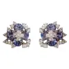 Brincos de Agulha de Prata S925 com Design de Pétala Cheia de Diamantes Vintage para Mulheres, Apresentando um Toque de Luxo Leve, Versátil e de Alta Qualidade