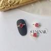 Nova Manicure Gaotin Joia de Zircônia Amor Estilo Japonês Anel de Suporte de Luxo Leve Cor Dourada Real Conservação Decoração Oval Gota d'Água