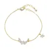 Electrochapado en oro real circón microincrustado temperamento joyería de mano diseño de nicho pulsera de estrella pulsera de moda personalidad al por mayor