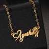 Collar con nombre cortado transfronterizo europeo y americano, con letras DIY, adornado con encaje distintivo, cadena de acero de titanio, regalo navideño, joyería