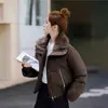 Moda de Invierno 2026 Versátil y Elegante Abrigo de Algodón con Brillo de Luz de Estrella, Chaqueta Suave y Esponjosa con Cuello Rizado