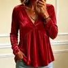 2026 Nuevo top de punto suelto de color liso, moda casual de manga larga con cuello en V para mujer, transfronterizo europeo y americano, Amazon
