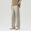 Calça casual japonesa retrô cáqui leve masculina, primavera e verão, fina, reta, lavada, perna larga, calças soltas, primavera e outono, moda masculina