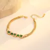 Pulsera Cuadrada de Zirconia Micro-Pavimentada Transfronteriza Europea y Americana, Pulsera de Moda de Alta Gama, Pulsera Versátil de Temperamento para Mujeres para el Viaje Diario