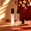 Botella de Spray Transparente Redonda de Fondo Grueso de 5 ml para Perfume, Botella Pequeña de Spray de Arena Blanca, Botella de Vidrio para Rellenar Perfume