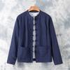 Camisa de Lino de Manga Larga para Hombre Tang Estilo Chino Casual de Verano para Hombres de Mediana Edad y Mayores Delgada Transpirable Tallas Grandes