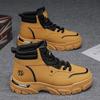 Botas Martin para Hombre 2026 Otoño Nuevo Estilo Británico Retro Ropa de Trabajo Botas Amarillas de Caña Alta para Hombre Botas de Cuero Impermeables para Exteriores
