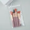 Set de 8 Pinceles de Maquillaje Mini Color Macarrón Portátil para Viaje Pincel para Polvos Pincel para Pestañas Sombra de Ojos Herramientas de Pinceles de Maquillaje